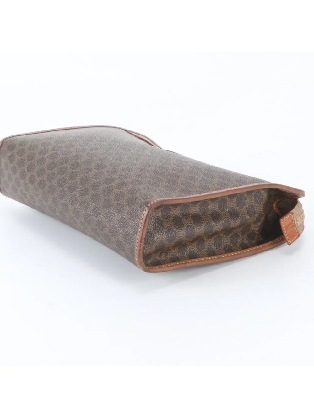 Celine Macadam Leather Clutch Pouch Business Brown